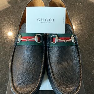 Gucci Leather driver with Web